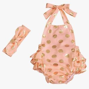 Baby Girl Halter Ruffle Romper